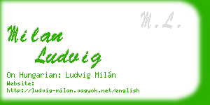 milan ludvig business card